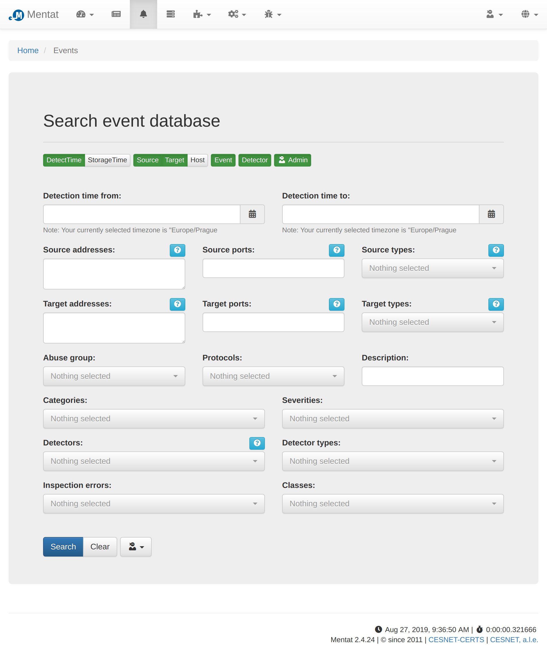 Hawat: Events - Event search